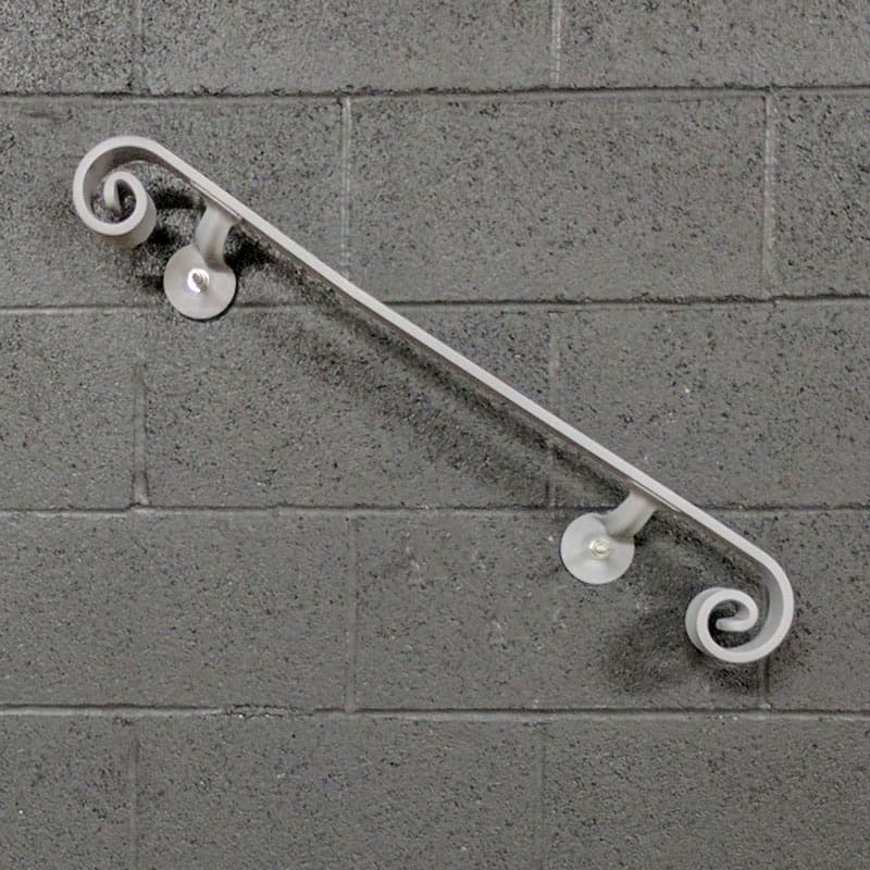 6 to 10 foot In-Ground Steel Handrail for Stairs | EZ Rails