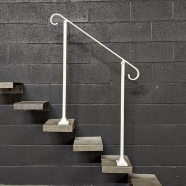 Ez Click Rails 2 to 6 Foot Simple Steel Handrail for Stairs with Base Plate | EZ Rails