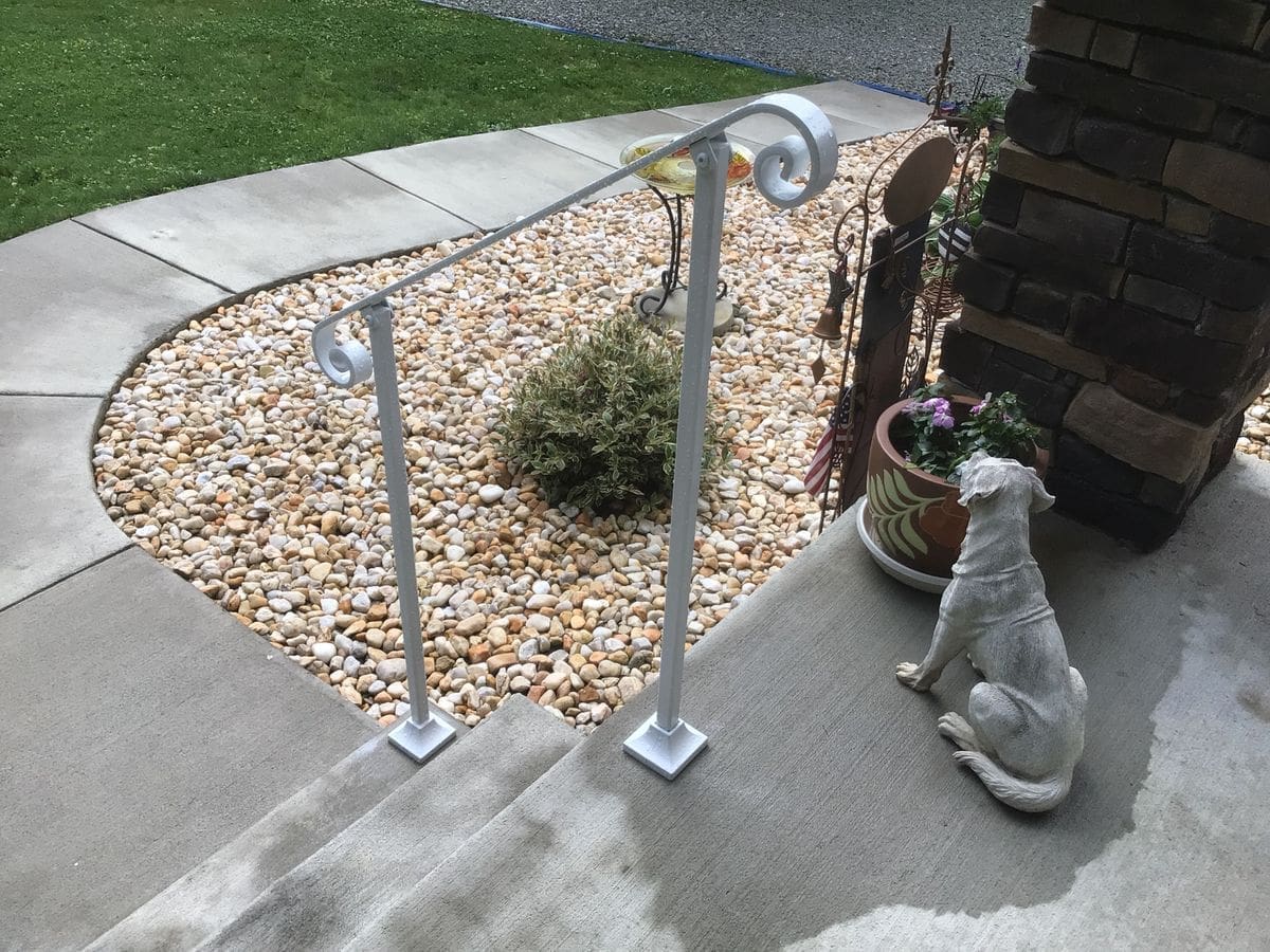 2 to 6 Foot Handrails for Stairs With Base Plates